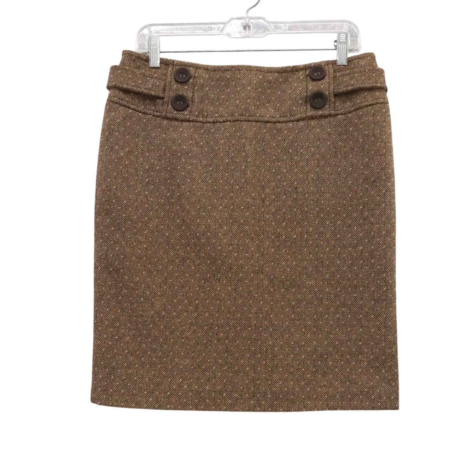 Sanctuary Clothing Brown Herringbone Skirt High Waist Career Wear Size 10